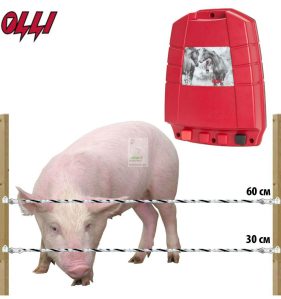 Фото 13 - Комплект электропастуха для свиней 12В на 1000 м.